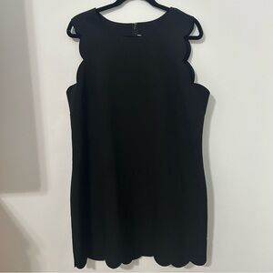 J. Crew Black Scalloped Mini Dress